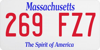 MA license plate 269FZ7
