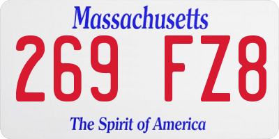 MA license plate 269FZ8