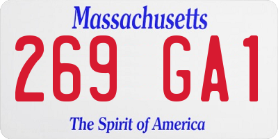 MA license plate 269GA1