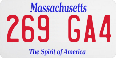 MA license plate 269GA4