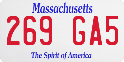 MA license plate 269GA5