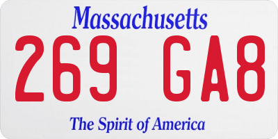 MA license plate 269GA8