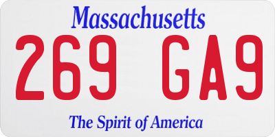 MA license plate 269GA9