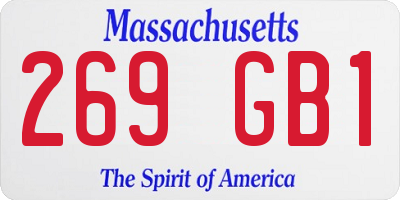 MA license plate 269GB1