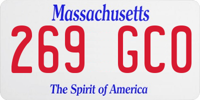 MA license plate 269GC0