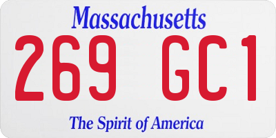 MA license plate 269GC1
