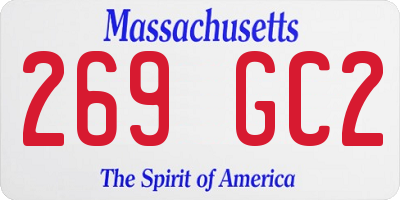MA license plate 269GC2