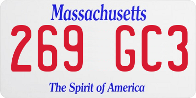 MA license plate 269GC3