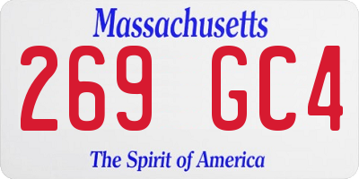 MA license plate 269GC4