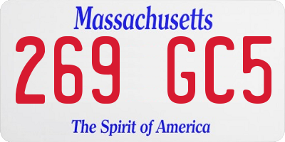 MA license plate 269GC5