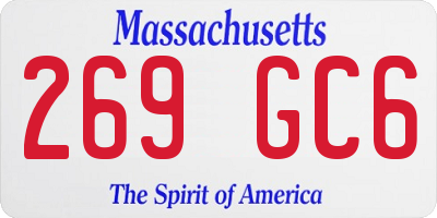 MA license plate 269GC6