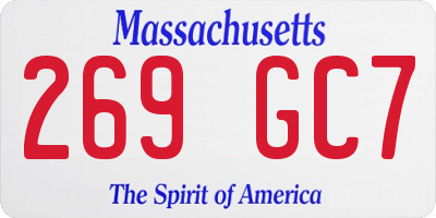 MA license plate 269GC7
