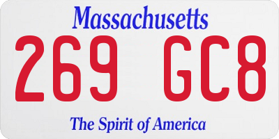 MA license plate 269GC8
