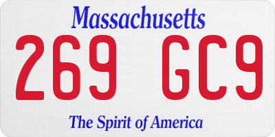 MA license plate 269GC9
