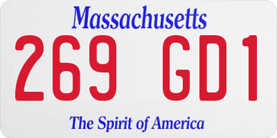 MA license plate 269GD1