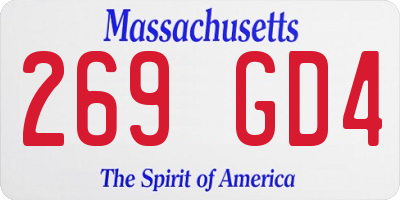 MA license plate 269GD4