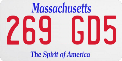 MA license plate 269GD5