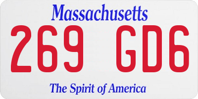MA license plate 269GD6