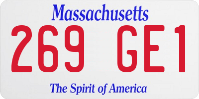MA license plate 269GE1