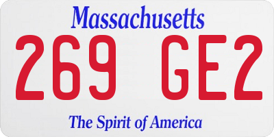 MA license plate 269GE2