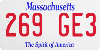 MA license plate 269GE3