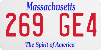 MA license plate 269GE4