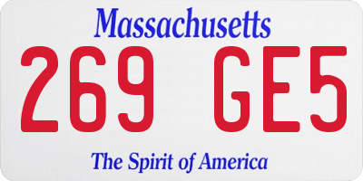 MA license plate 269GE5