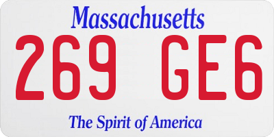 MA license plate 269GE6