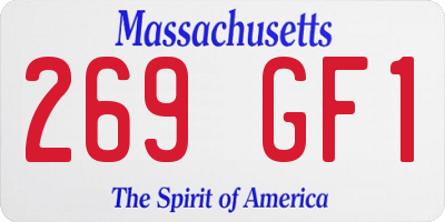 MA license plate 269GF1
