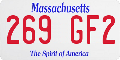 MA license plate 269GF2