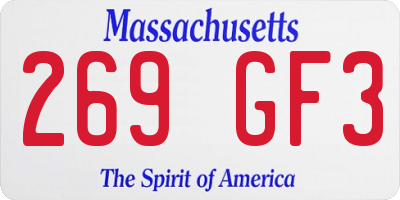 MA license plate 269GF3