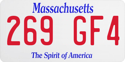 MA license plate 269GF4