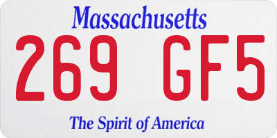 MA license plate 269GF5