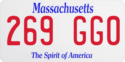 MA license plate 269GG0