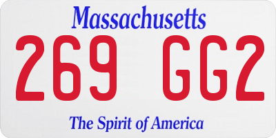 MA license plate 269GG2