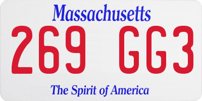 MA license plate 269GG3