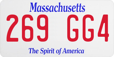 MA license plate 269GG4