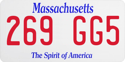 MA license plate 269GG5