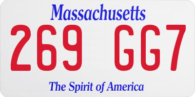 MA license plate 269GG7