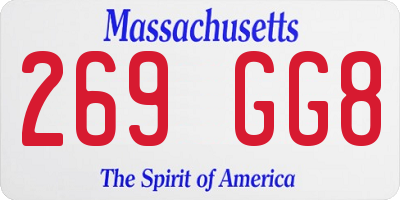 MA license plate 269GG8