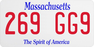 MA license plate 269GG9