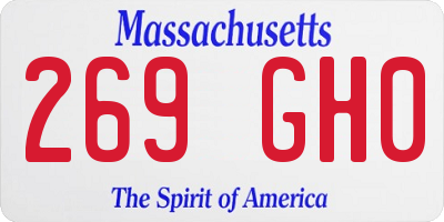MA license plate 269GH0