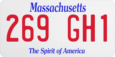MA license plate 269GH1