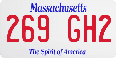 MA license plate 269GH2