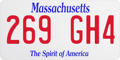 MA license plate 269GH4