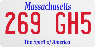 MA license plate 269GH5