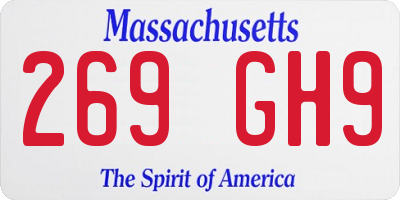 MA license plate 269GH9