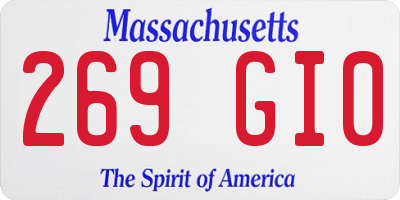 MA license plate 269GI0