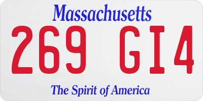 MA license plate 269GI4