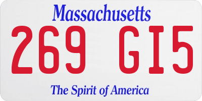 MA license plate 269GI5